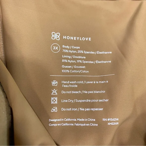 Honeylove Ladies Size 3X NWT Tan Super Power Shorts